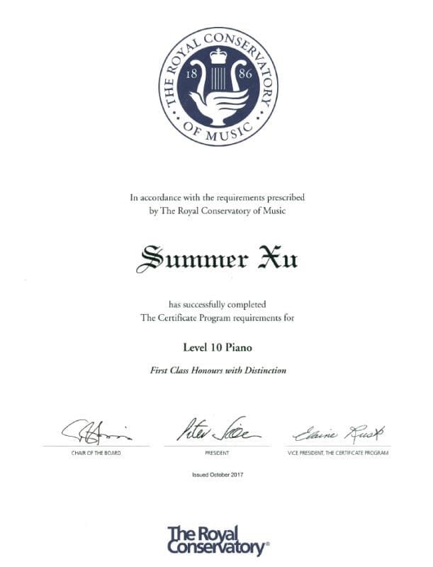 RCM Level 10 Certificate